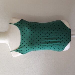 Zara Women's Green Polka Dot Bodysuit Size Large